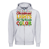Heather Grey christmas lights are my favorite color Zipper Hoodie - FaDigitalArtStudio