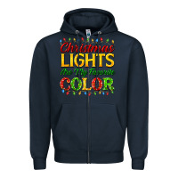 Navy christmas lights are my favorite color Zipper Hoodie - FaDigitalArtStudio