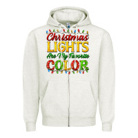 Oatmeal Heather christmas lights are my favorite color Zipper Hoodie - FaDigitalArtStudio