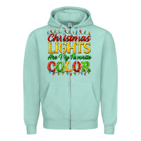 Seafoam christmas lights are my favorite color Zipper Hoodie - FaDigitalArtStudio