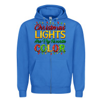 True Royal christmas lights are my favorite color Zipper Hoodie - FaDigitalArtStudio