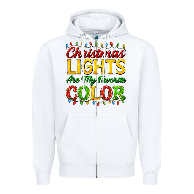 Christmas Lights Are My Favorite Color Zipper Hoodie by FaDigitalArtStudio | Teevron