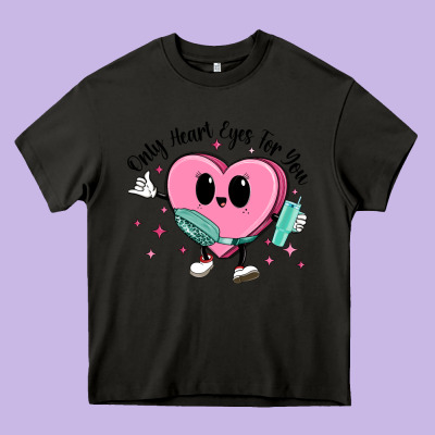 Only Heart Eyes For You Heavy Core Tee Designed By Maliassmallbusiness
