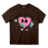 Chocolate Brown only heart eyes for you Heavy Core Tee - MaliasSmallBusiness