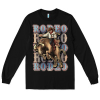 Black Rodeo Cowboy bull western Long Sleeve Tee - HowdyJamesFarm