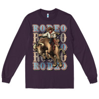 Plum Rodeo Cowboy bull western Long Sleeve Tee - HowdyJamesFarm