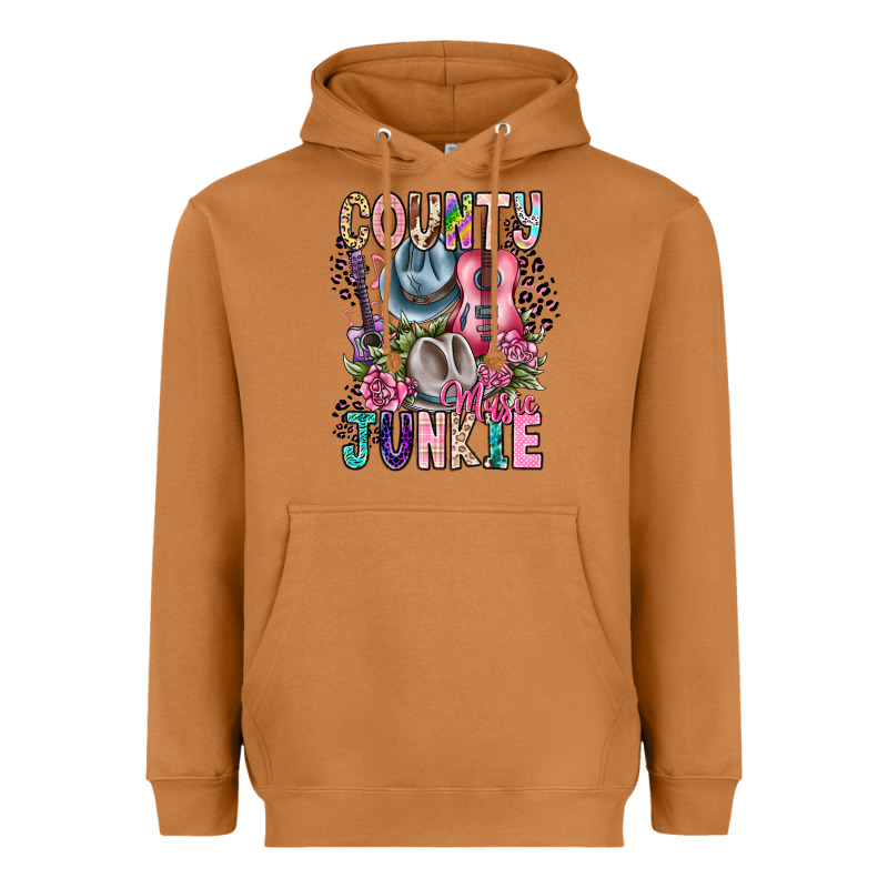 Country Music Junkie Heavyweight Hoodie by CowhideDigitalArt | Teevron