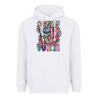 White country music junkie Heavyweight Hoodie - CowhideDigitalArt
