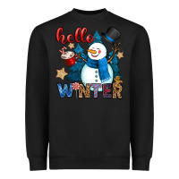 Black hello winter Heavyweight Sweatshirt - OliviaCreatesArt