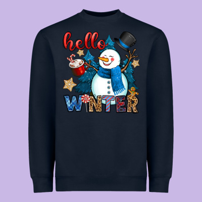Hello Winter Heavyweight Sweatshirt Designed By Oliviacreatesart