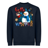 Navy hello winter Heavyweight Sweatshirt - OliviaCreatesArt