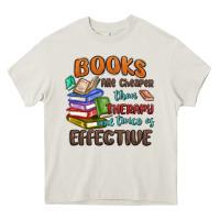 Cream books are cheaper than therapy Heavy Core Tee - MaliasSmallBusiness
