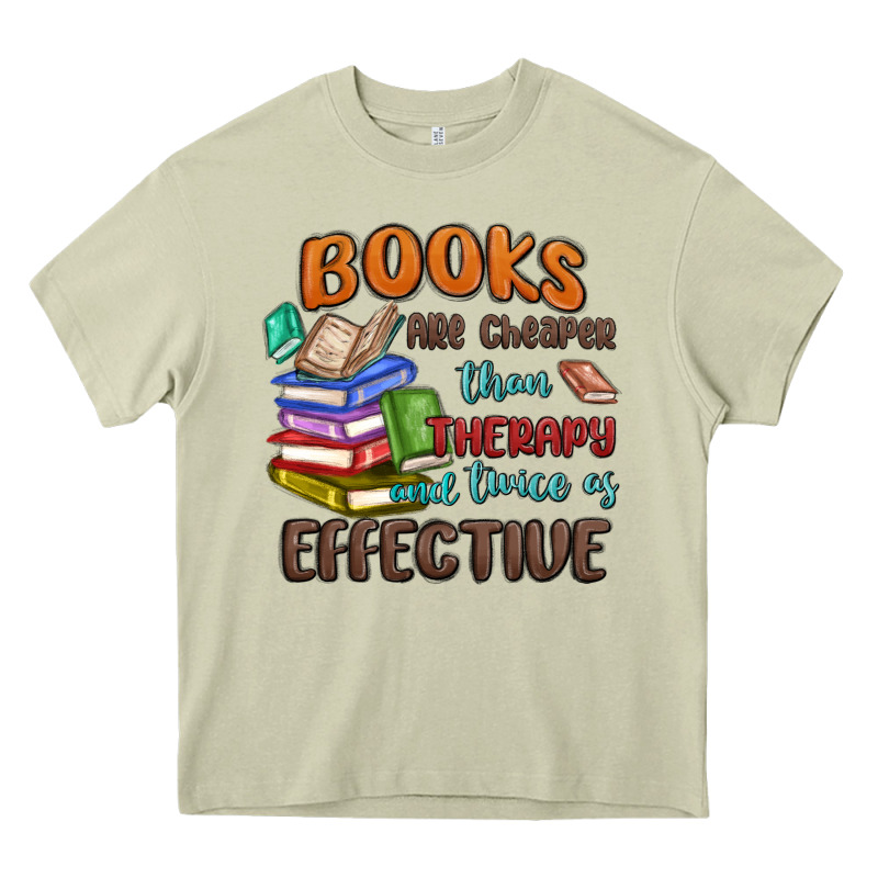 Books Are Cheaper Than Therapy Heavy Core Tee by MaliasSmallBusiness | Teevron