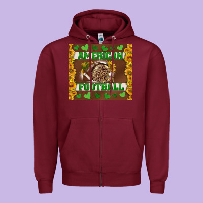 American Football With Sunflower Tumbler Zipper Hoodie Designed By Bundleandbundleshop