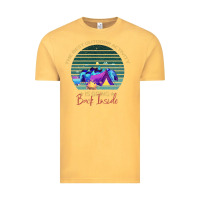 Vintage Mustard camping The Best Outdoor Activity Is Going Back Inside Vintage Tee - Bettercallsaul
