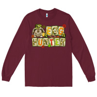 Burgundy Egg hunter with camouflage plate letters Easter Long Sleeve Tee - HowdyJamesFarm