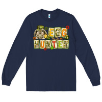 Navy Egg hunter with camouflage plate letters Easter Long Sleeve Tee - HowdyJamesFarm