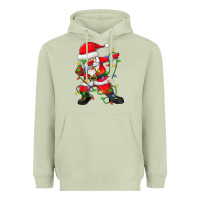 Matcha Dabbing Santa Christmas Tree Lights Heavyweight Hoodie - tuanDangUi