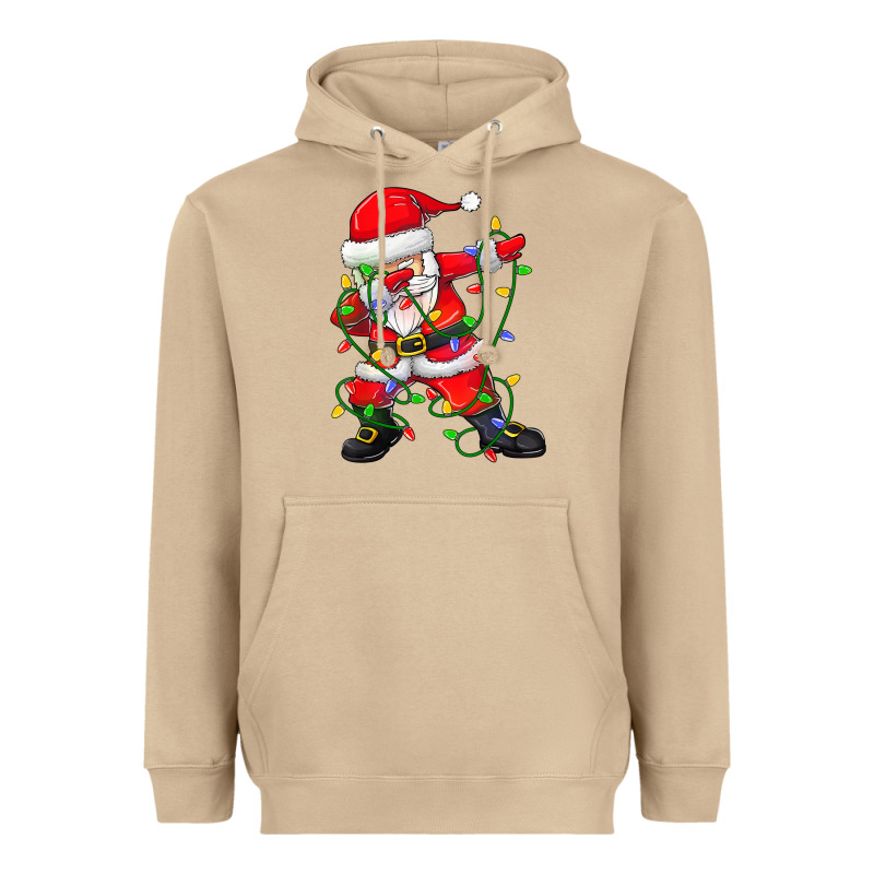 Dabbing Santa Christmas Tree Lights Heavyweight Hoodie by tuanDangUi | Teevron