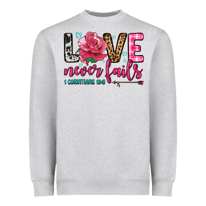 Love Never Fails Heavyweight Sweatshirt by OliviaCreatesArt | Teevron