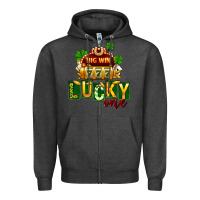 Charcoal Heather St Patricks Lucky One Zipper Hoodie - FaDigitalArtStudio