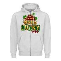 Dove Grey St Patricks Lucky One Zipper Hoodie - FaDigitalArtStudio