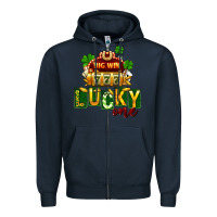 Navy St Patricks Lucky One Zipper Hoodie - FaDigitalArtStudio