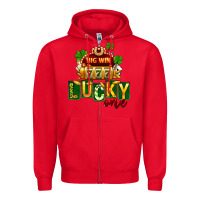 Red St Patricks Lucky One Zipper Hoodie - FaDigitalArtStudio