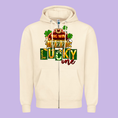 St Patricks Lucky One Zipper Hoodie Designed By Fadigitalartstudio