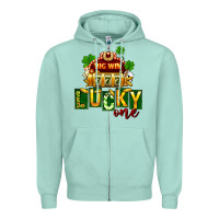 Seafoam St Patricks Lucky One Zipper Hoodie - FaDigitalArtStudio