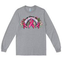 Heather Grey Cancer ribbon rainbow Cancer Awareness Long Sleeve Tee - HowdyJamesFarm