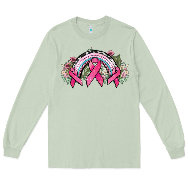 Cancer Ribbon Rainbow Cancer Awareness Long Sleeve Tee by HowdyJamesFarm | Teevron