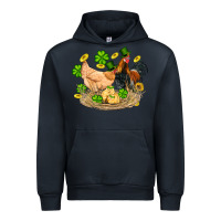 Navy st patricks day farm chicken rooster chick  shamrock gold Urban Hoodie - Artiststas
