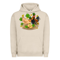 Pigment French Oak st patricks day farm chicken rooster chick  shamrock gold Urban Hoodie - Artiststas