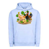 Pigment Grape Ice st patricks day farm chicken rooster chick  shamrock gold Urban Hoodie - Artiststas