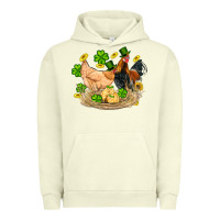 Pigment Pistachio st patricks day farm chicken rooster chick  shamrock gold Urban Hoodie - Artiststas