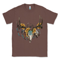 Chestnut boho deer skull sunflowers and gemstone Classic Tee - RanaPortraitStore