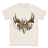 Natural boho deer skull sunflowers and gemstone Classic Tee - RanaPortraitStore