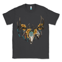 Smoke boho deer skull sunflowers and gemstone Classic Tee - RanaPortraitStore