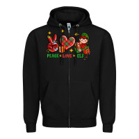 Black Peace Love Elf Christmas Zipper Hoodie - BundleAndBundleShop