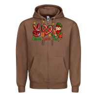 Chestnut Peace Love Elf Christmas Zipper Hoodie - BundleAndBundleShop