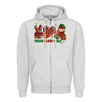 Peace Love Elf Christmas Zipper Hoodie | Teevron