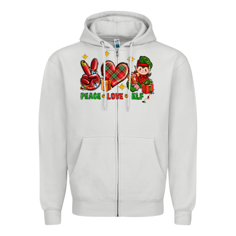Peace Love Elf Christmas Zipper Hoodie by BundleAndBundleShop | Teevron
