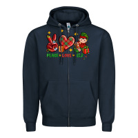 Navy Peace Love Elf Christmas Zipper Hoodie - BundleAndBundleShop