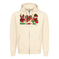 Sandshell Peace Love Elf Christmas Zipper Hoodie - BundleAndBundleShop
