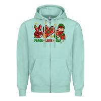 Seafoam Peace Love Elf Christmas Zipper Hoodie - BundleAndBundleShop