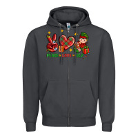 Smoke Peace Love Elf Christmas Zipper Hoodie - BundleAndBundleShop