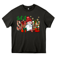 Asphalt let it snow with snowman Heavy Core Tee - NancyCooperArtShop