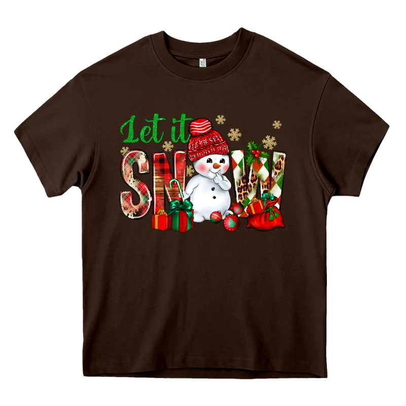 Let It Snow With Snowman Heavy Core Tee by NancyCooperArtShop | Teevron