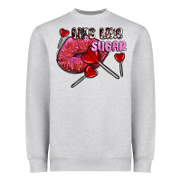 Heather Grey lips like sugar olivia Heavyweight Sweatshirt - OliviaCreatesArt